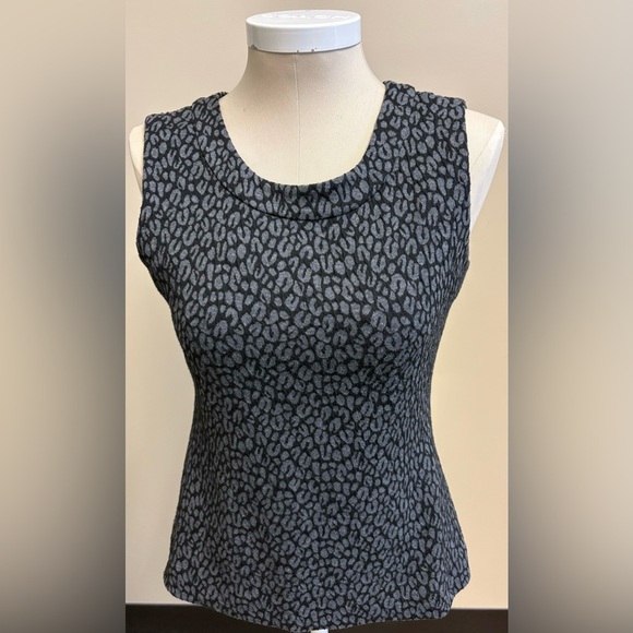Calvin Klein grey leopard print sleeveless stretchy camisole top size Medium - Picture 2 of 10